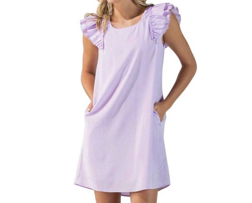 NEW SIMPLY SOUTHERN ruffle sleeve mini dress in light purple